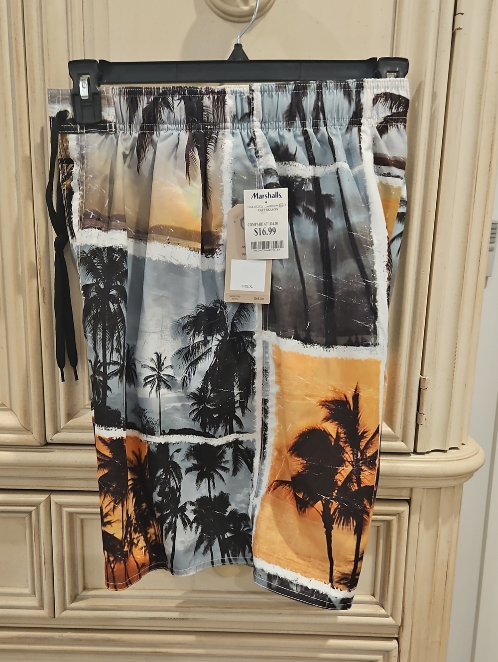 Men's Swim Trunks in Orange & Gray